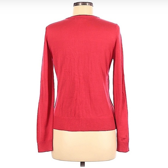 NEW York & Company Orange Red Cardigan Sweater Size Medium - Picture 2 of 8